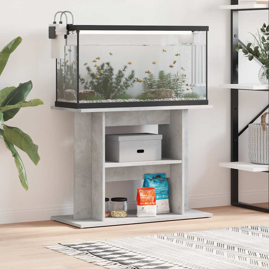 Stalak za akvarij Betonski Sivi 80x35x60 cm Konstruirano drvo