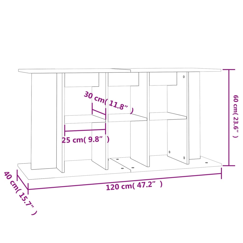 Stalak za akvarij Sonoma hrast 120x40x60 cm Konstruirano drvo