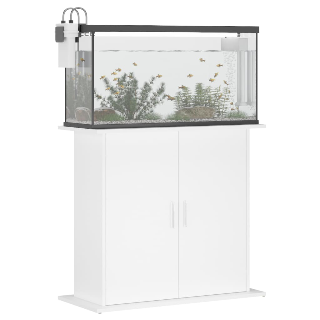 Stalak za akvarij bijeli 81 x 36 x 73 cm od konstruiranog drva