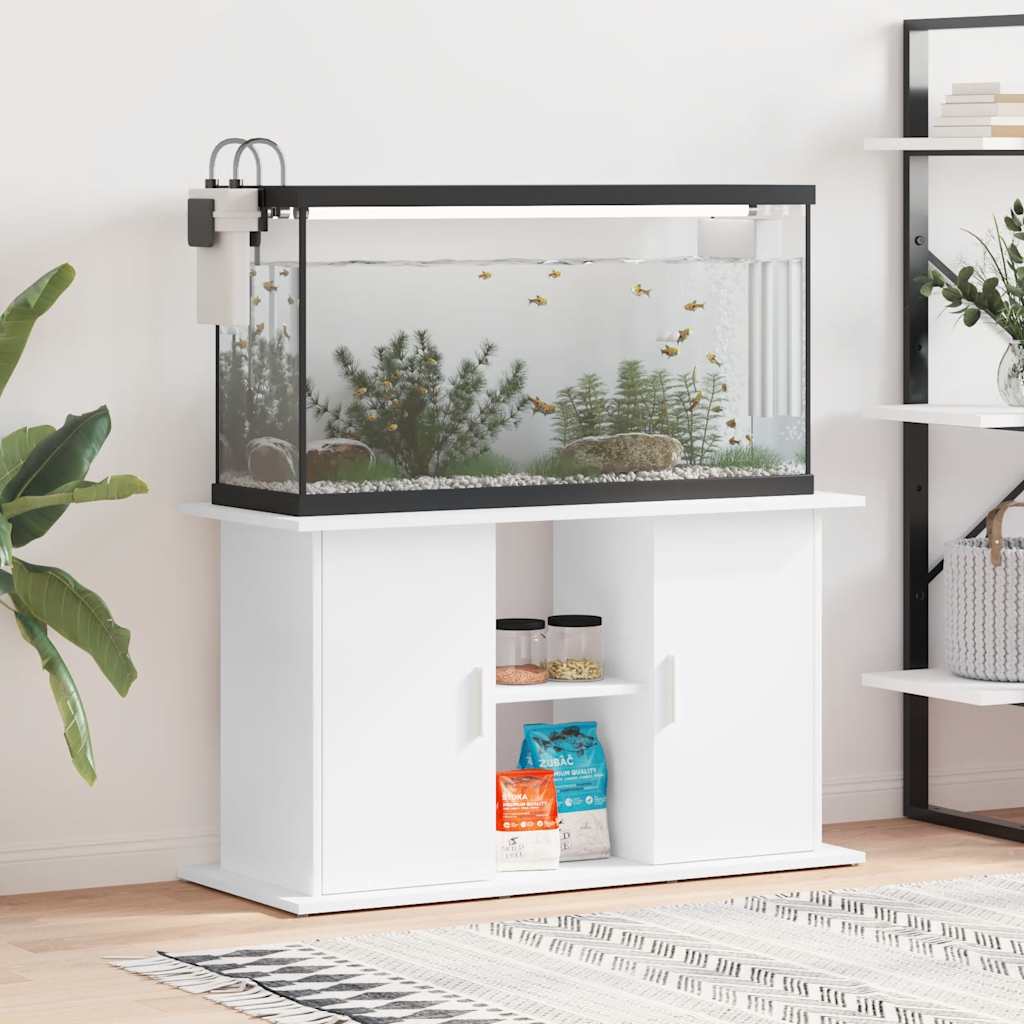 Stalak za akvarij bijeli 101 x 41 x 58 cm od konstruiranog drva