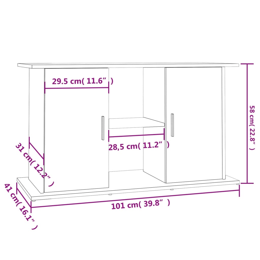 Stalak za akvarij boja hrasta 101x41x58 cm konstruirano drvo