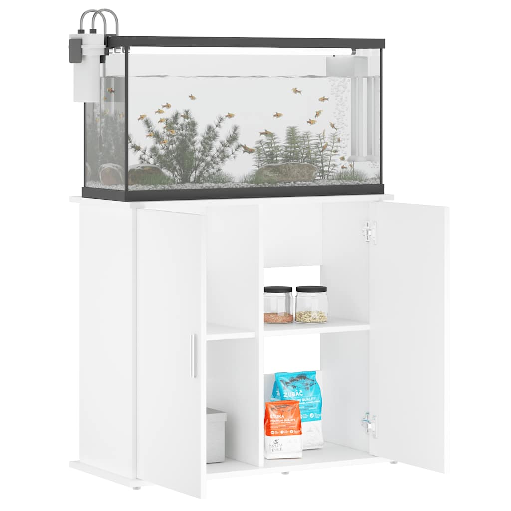 Stalak za akvarij bijeli 81 x 36 x 73 cm od konstruiranog drva