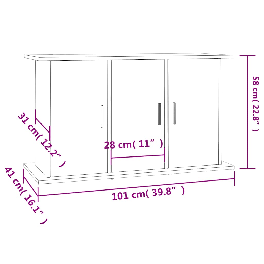 Stalak za akvarij boja hrasta 101x41x58 cm konstruirano drvo
