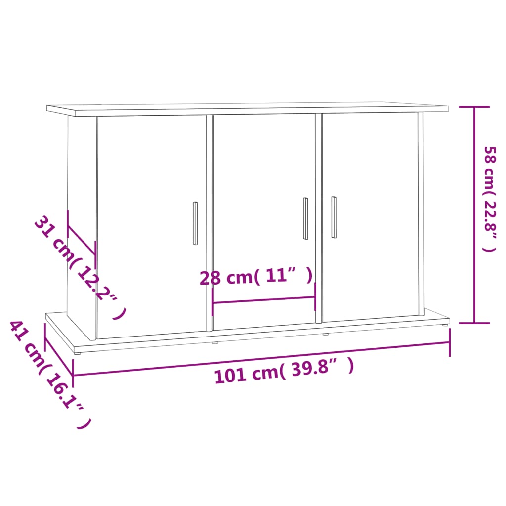 Stalak za akvarij boja hrasta 101x41x58 cm konstruirano drvo