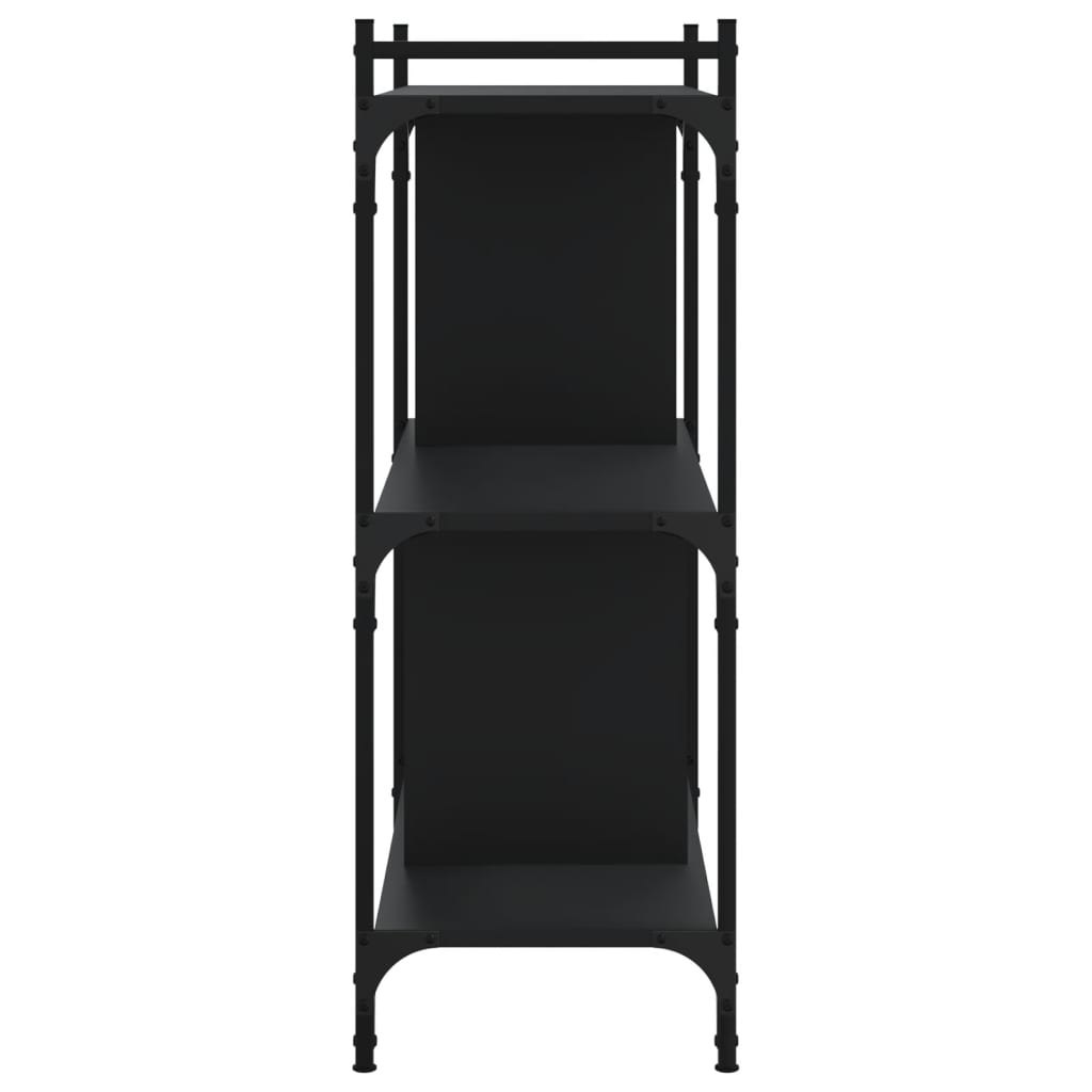 Regal za knjige s 3 razine crni 76x32x88 cm konstruirano drvo