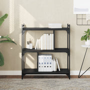 Regal za knjige s 3 razine crni 76x32x88 cm konstruirano drvo