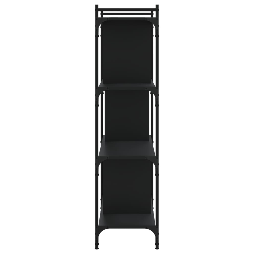 Regal za knjige s 4 razine crni 76x32x123 cm konstruirano drvo