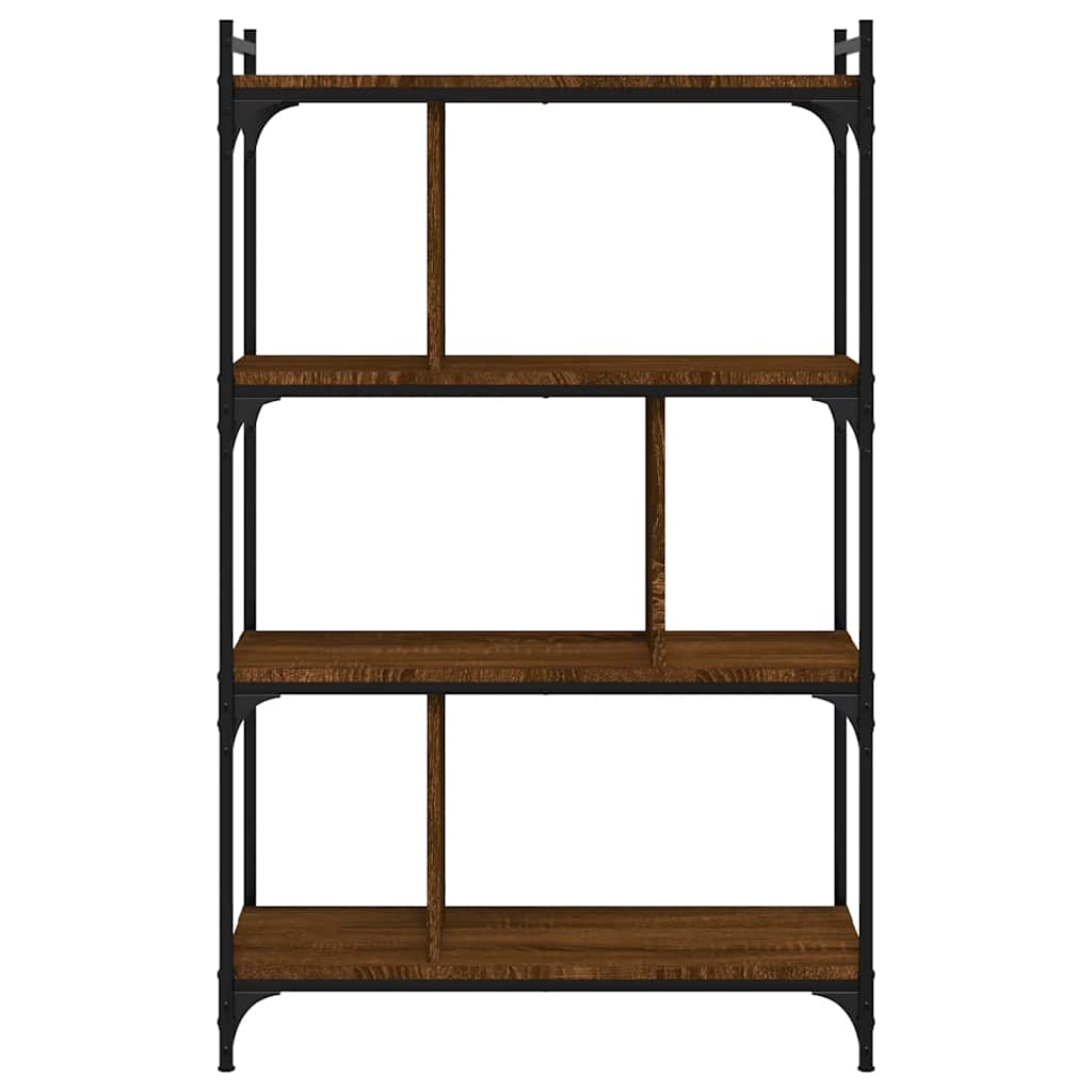 Regal za knjige 4 razine smeđa boja hrasta 76x32x123 cm drveni