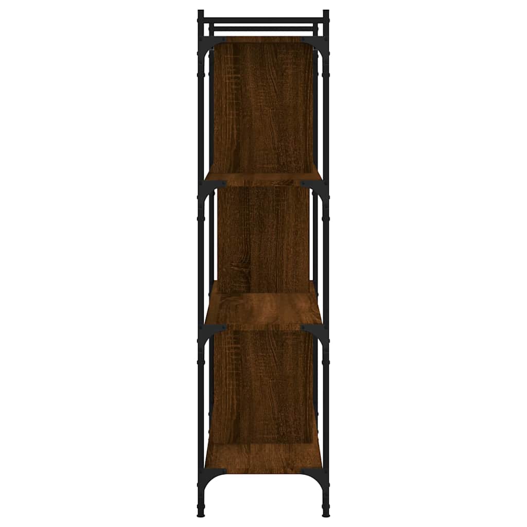 Regal za knjige 4 razine smeđa boja hrasta 76x32x123 cm drveni