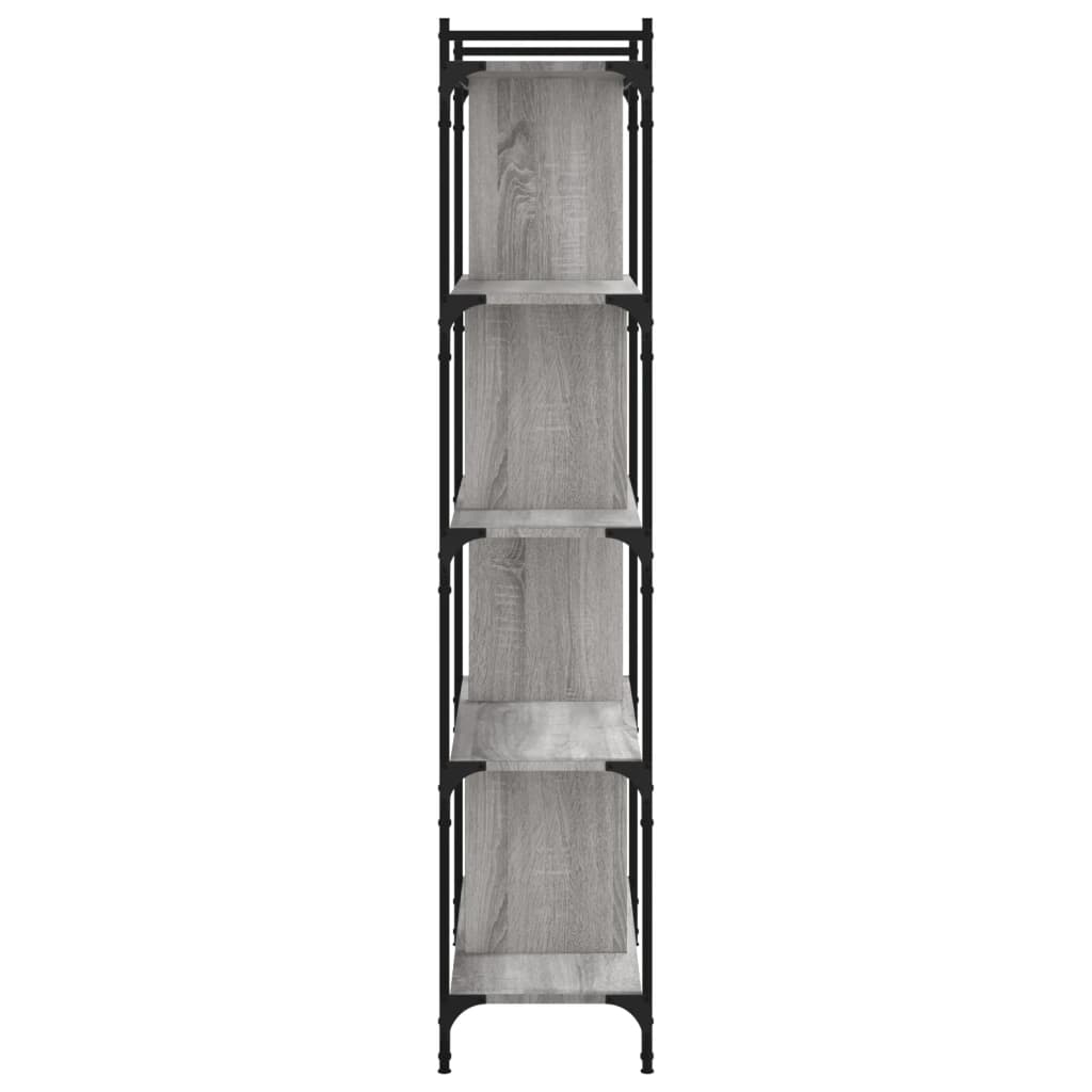 Regal za knjige s 5 razina siva boja hrasta 76x32x158 cm drveni