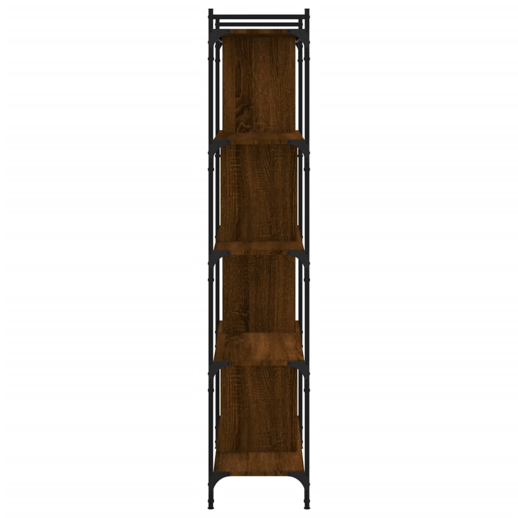 Regal za knjige 5 razina smeđa boja hrasta 76x32x158 cm drveni