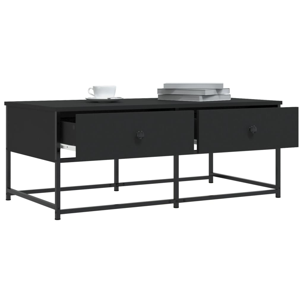 Stolić za kavu crni 100 x 51 x 40 cm od konstruiranog drva