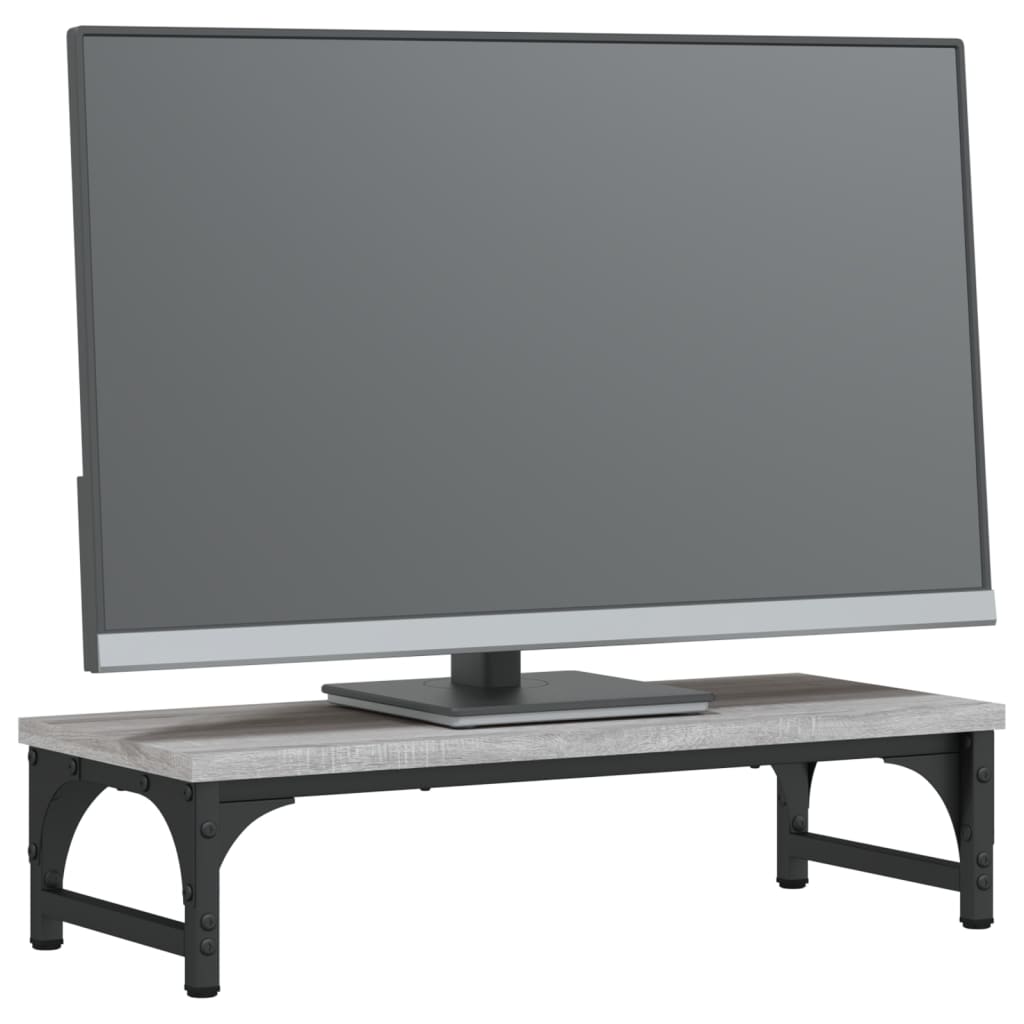 Stalak za monitor siva boja hrasta 55x23x14cm konstruirano drvo