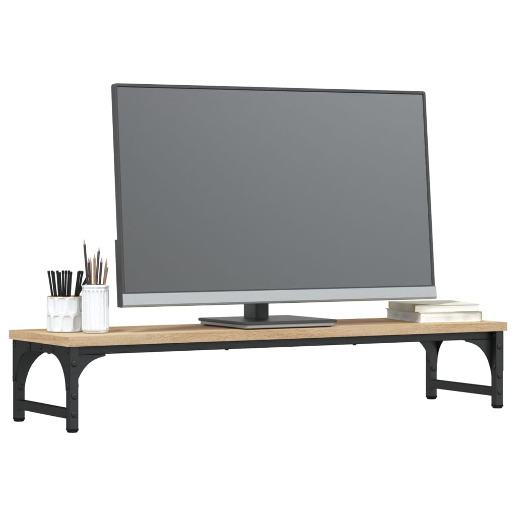Stalak za monitor boja hrasta 85x23x15,5 cm konstruirano drvo