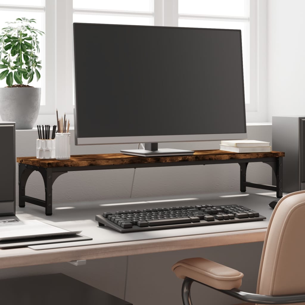 Stalak za monitor boja dimljenog hrasta 85x23x15,5 cm drveni