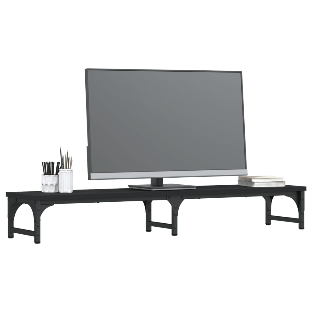 Stalak za monitor crni 105 x 23 x 15,5 cm od konstruiranog drva