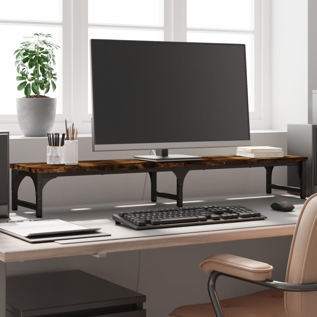 Stalak za monitor boja dimljenog hrasta 105x23x15,5 cm drveni
