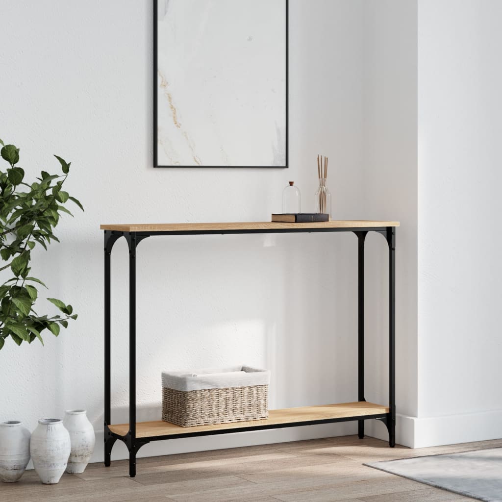 Konzolni stol boja hrasta 100 x 22,5 x 75 cm konstruirano drvo