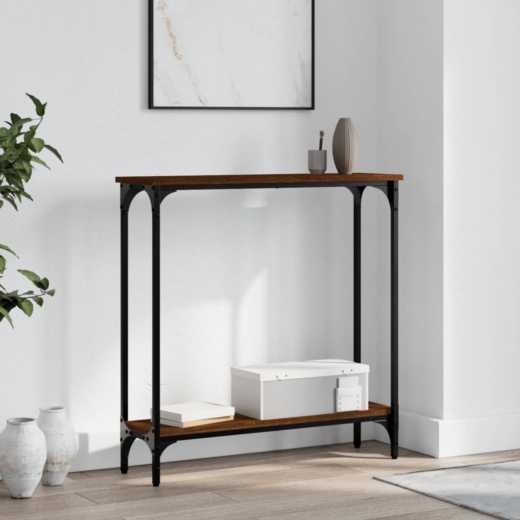 Konzolni stol smeđa boja hrasta 75x22,5x75 cm konstruirano drvo