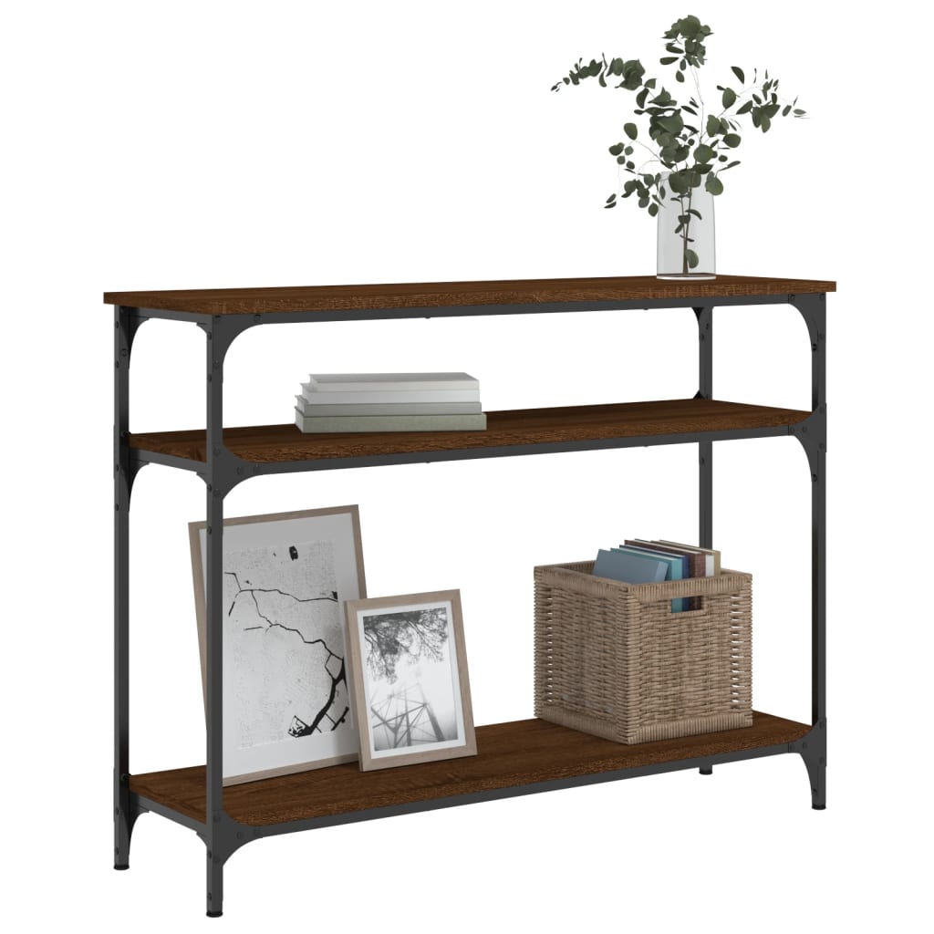 Konzolni stol boja smeđeg hrasta 100x29x75 cm konstruirano drvo