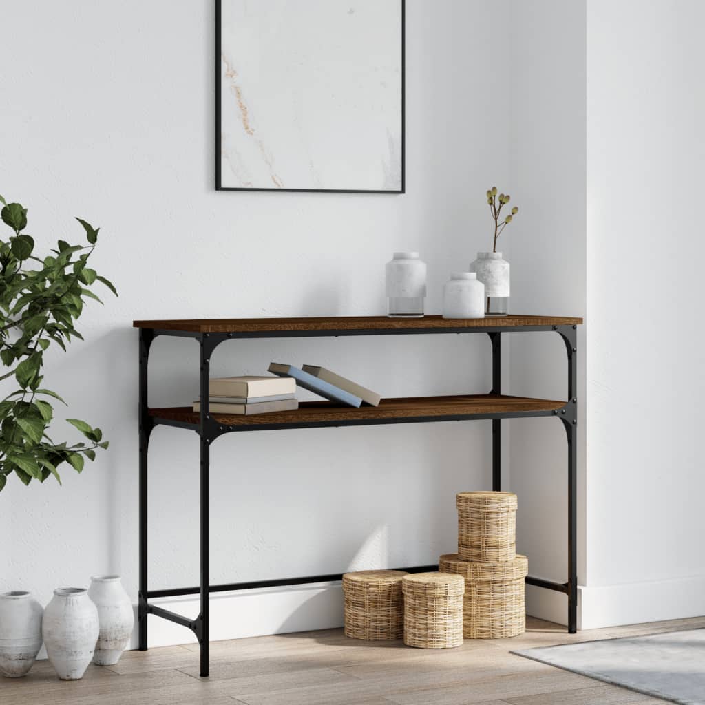 Konzolni stol boja hrasta 100 x 35,5 x 75 cm konstruirano drvo