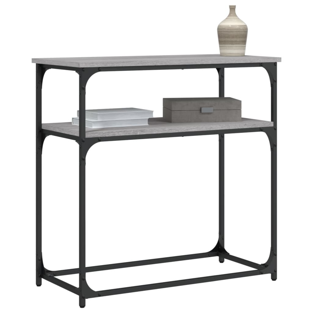 Konzolni stol siva boja hrasta 75x35,5x75 cm konstruirano drvo