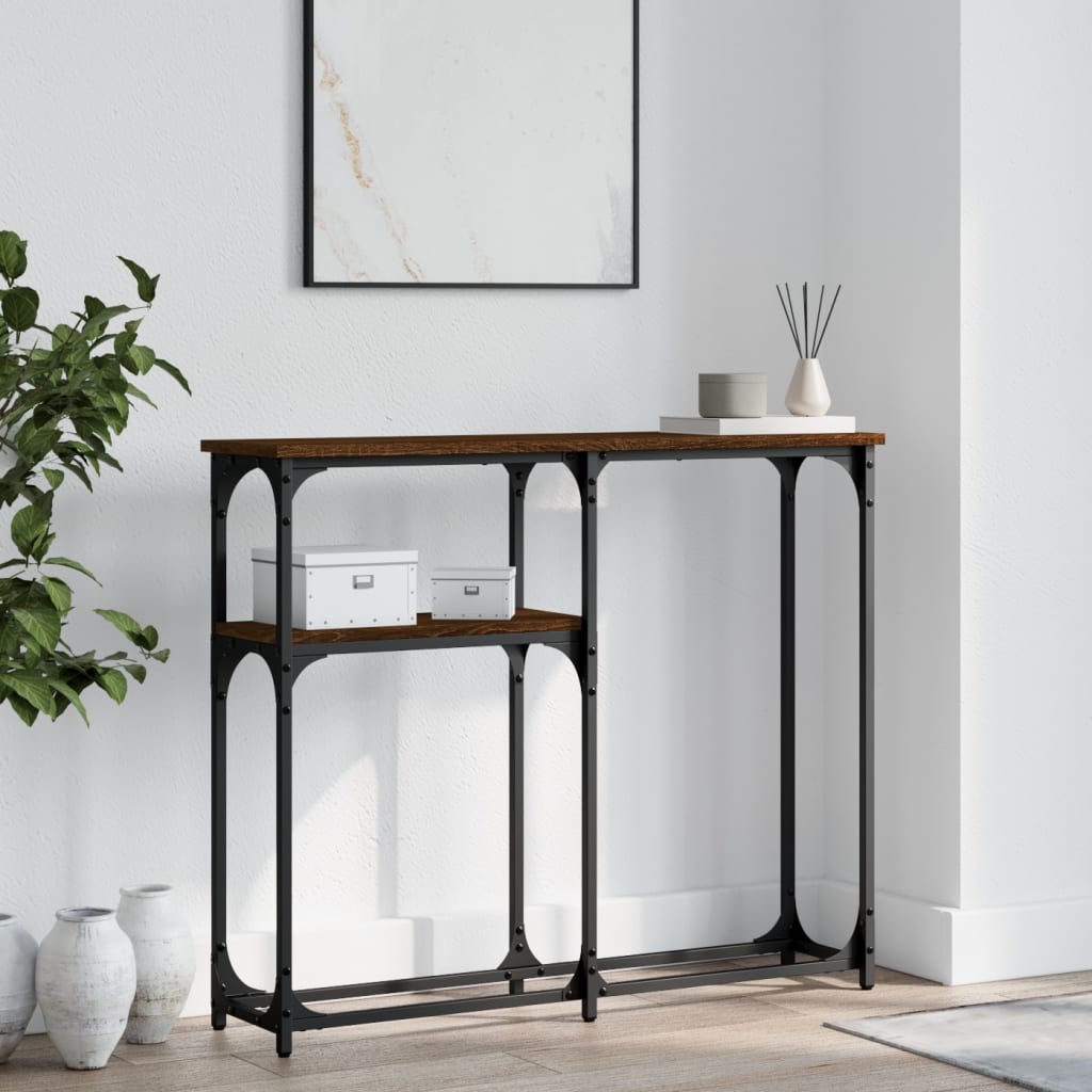Konzolni stol boja hrasta 90 x 22,5 x 75 cm konstruirano drvo