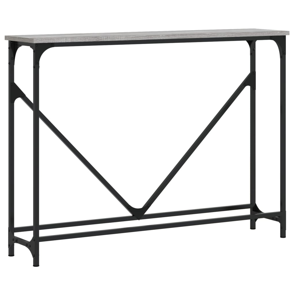 Konzolni stol siva boja hrasta 102x22,5x75 cm konstruirano drvo