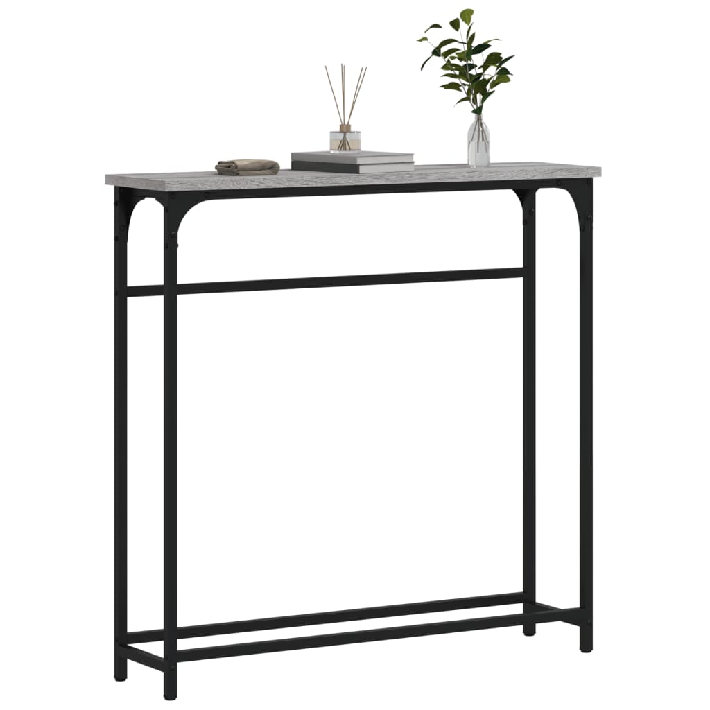 Konzolni stol siva boja hrasta 75x19,5x75 cm konstruirano drvo