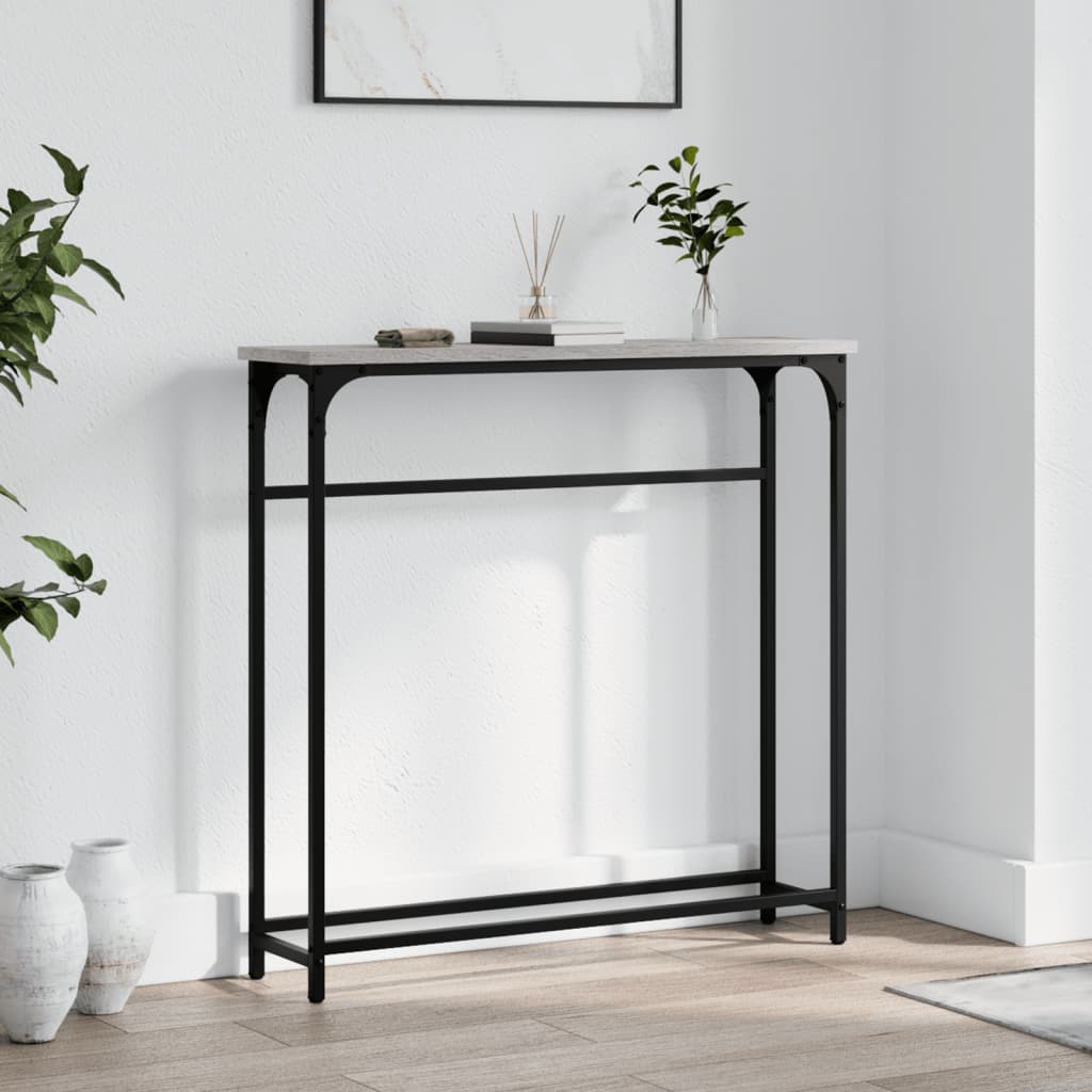 Konzolni stol siva boja hrasta 75x19,5x75 cm konstruirano drvo