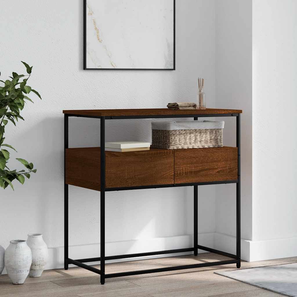Konzolni stol smeđa boja hrasta 75x40x75 cm konstruirano drvo