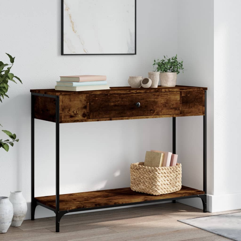 Konzolni stol boja hrasta 100 x 34,5 x 75 cm konstruirano drvo