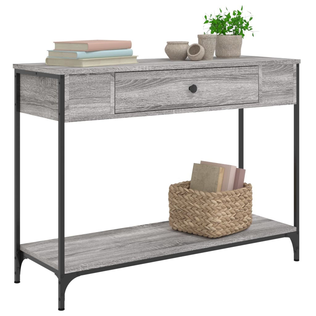 Konzolni stol siva boja hrasta 100x34,5x75 cm konstruirano drvo