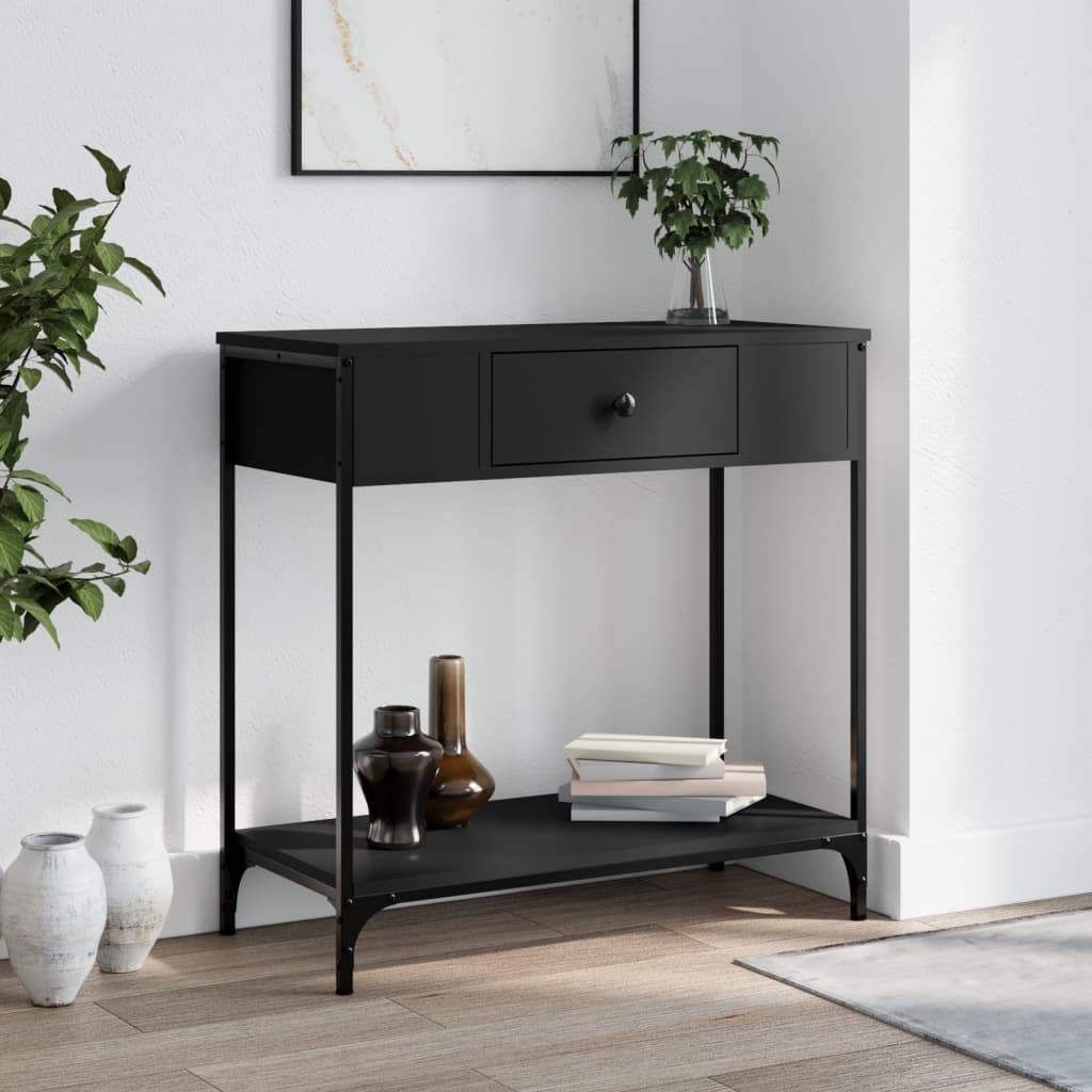 Konzolni stol crni 75 x 34,5 x 75 cm od konstruiranog drva