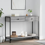 Konzolni stol siva boja hrasta 100x34,5x75 cm konstruirano drvo