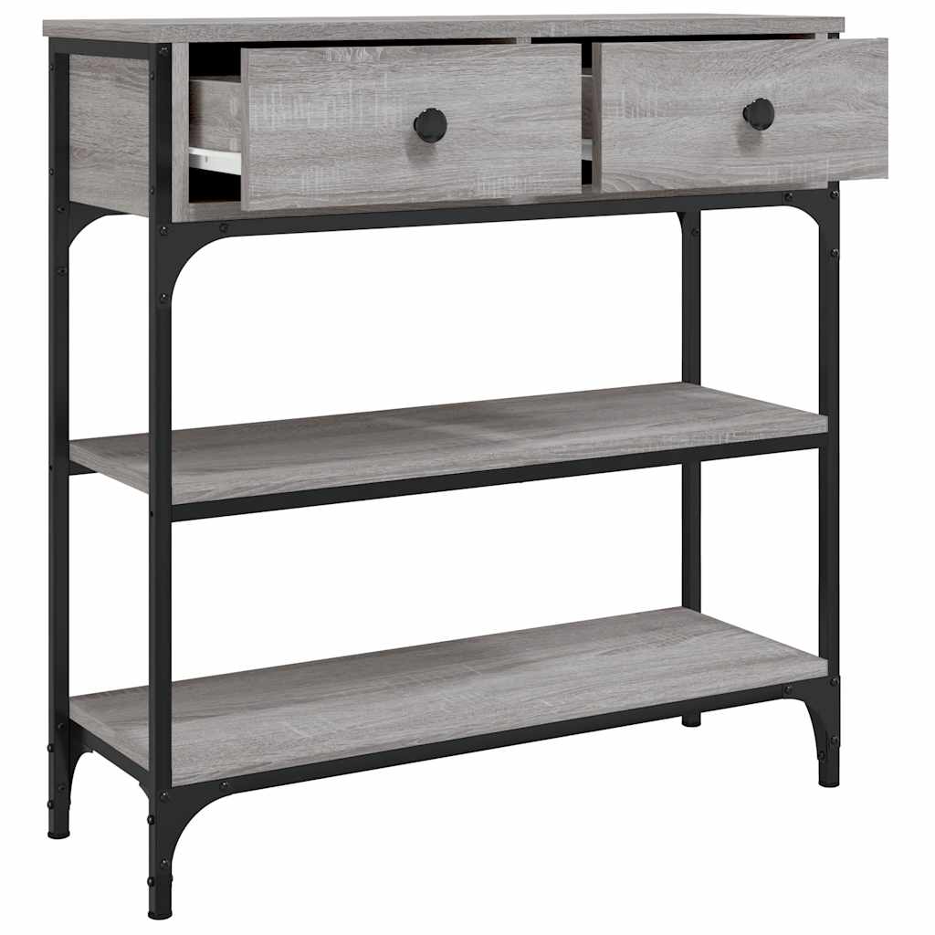 Konzolni stol siva boja hrasta 72,5x25x75 cm konstruirano drvo