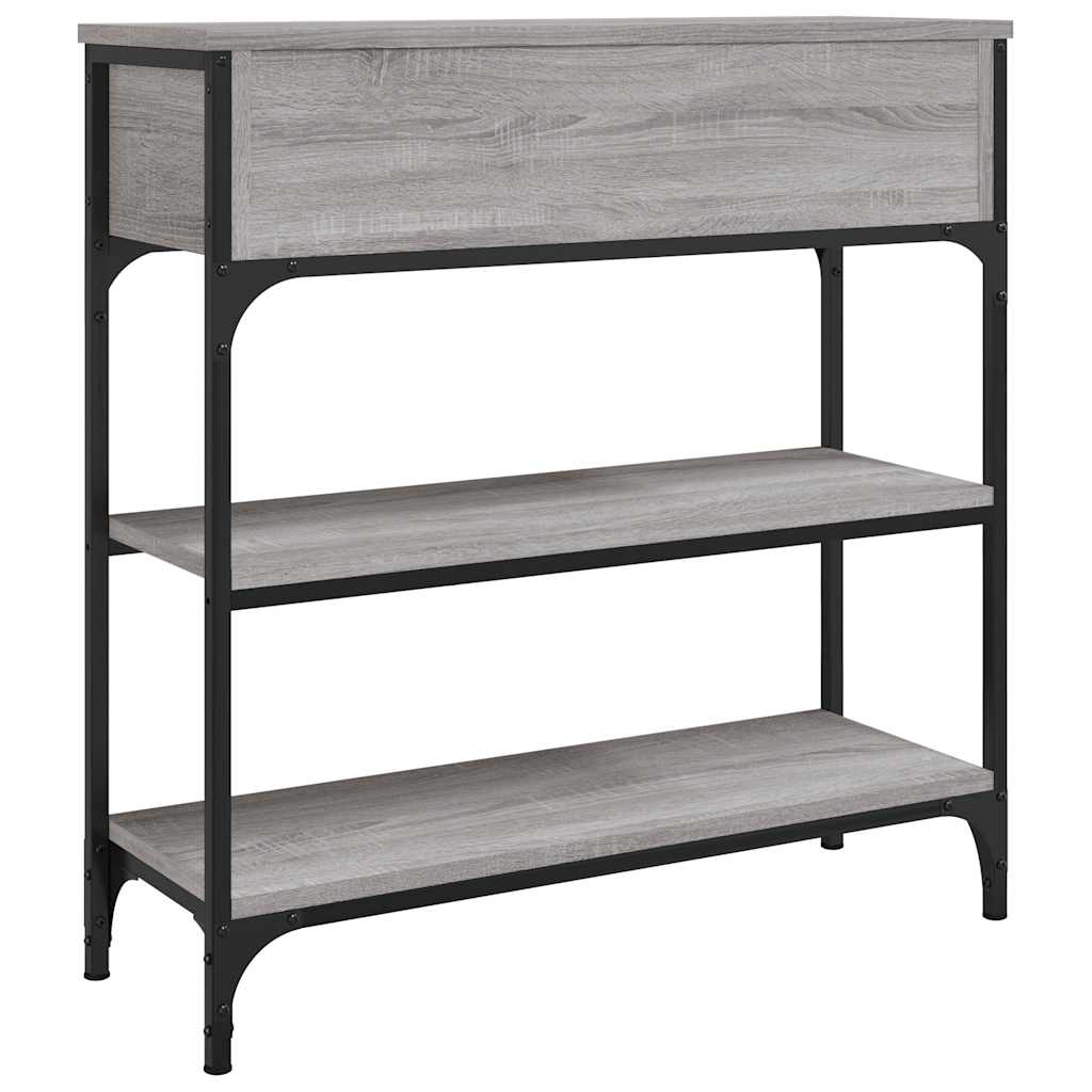 Konzolni stol siva boja hrasta 72,5x25x75 cm konstruirano drvo