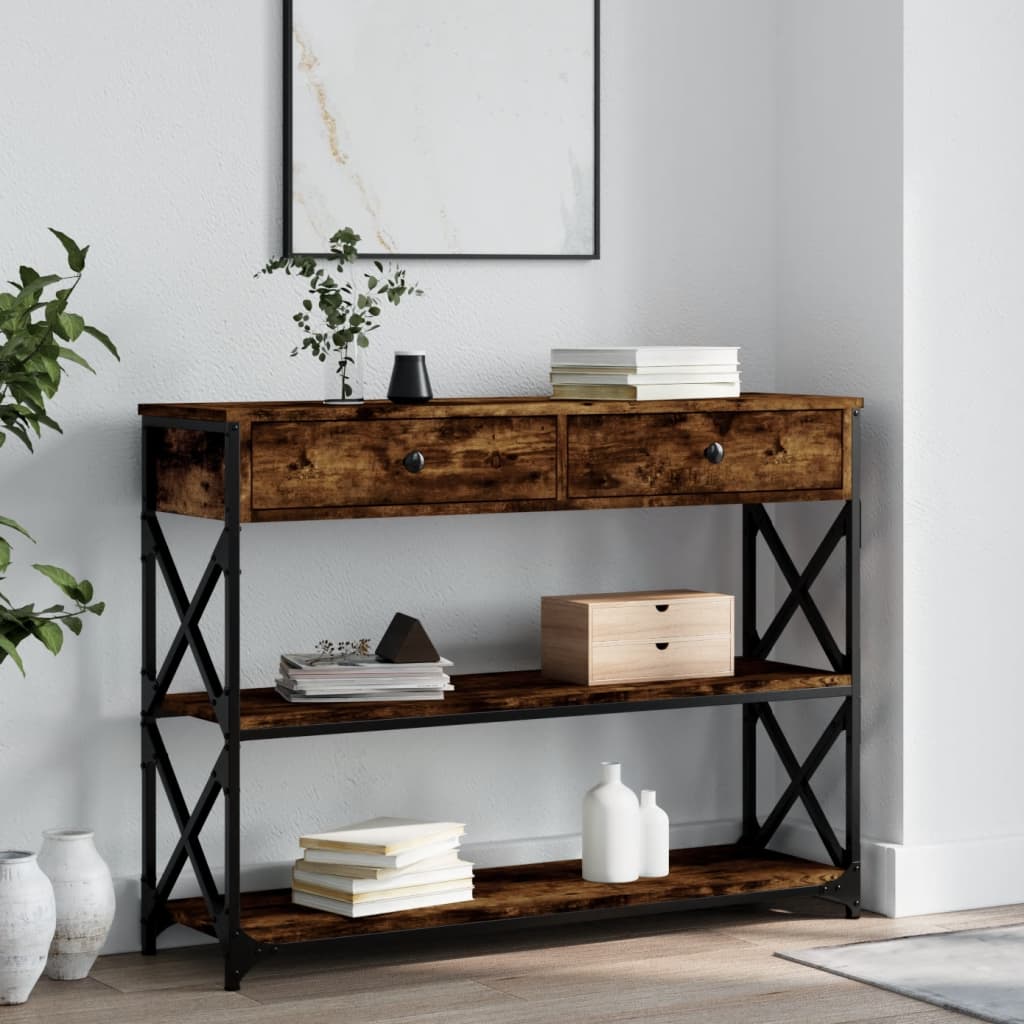 Konzolni stol boja hrasta 100x28x75 cm od konstruiranog drva