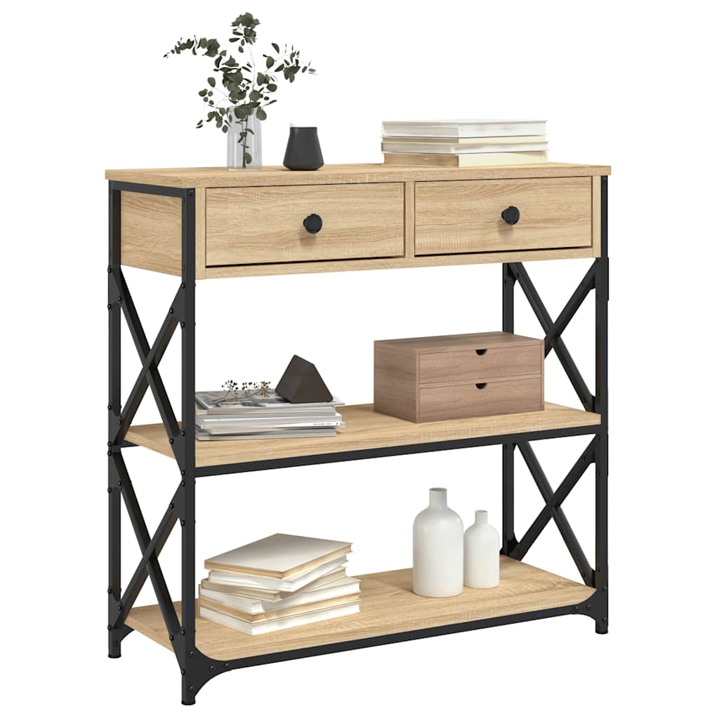 Konzolni stol boja hrasta sonome 75x28x75 cm konstruirano drvo