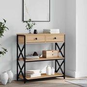Konzolni stol boja hrasta sonome 75x28x75 cm konstruirano drvo