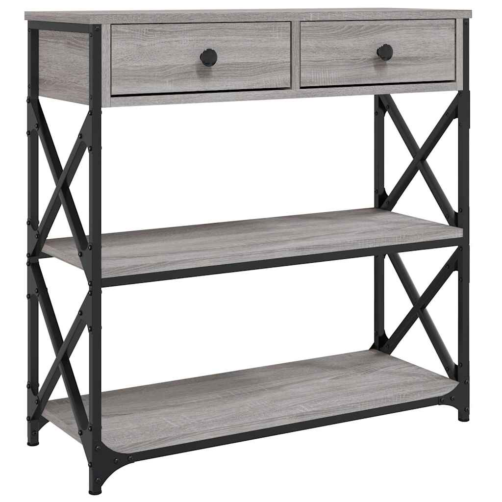Konzolni stol siva boja hrasta 75x28x75 cm konstruirano drvo
