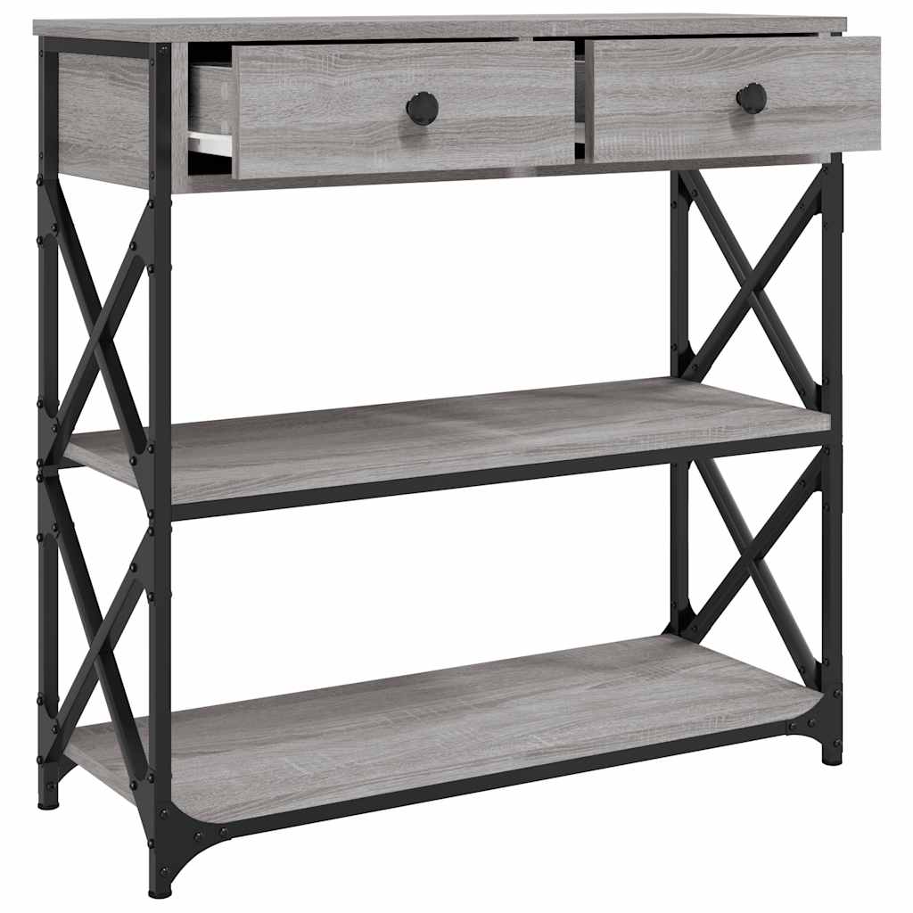 Konzolni stol siva boja hrasta 75x28x75 cm konstruirano drvo