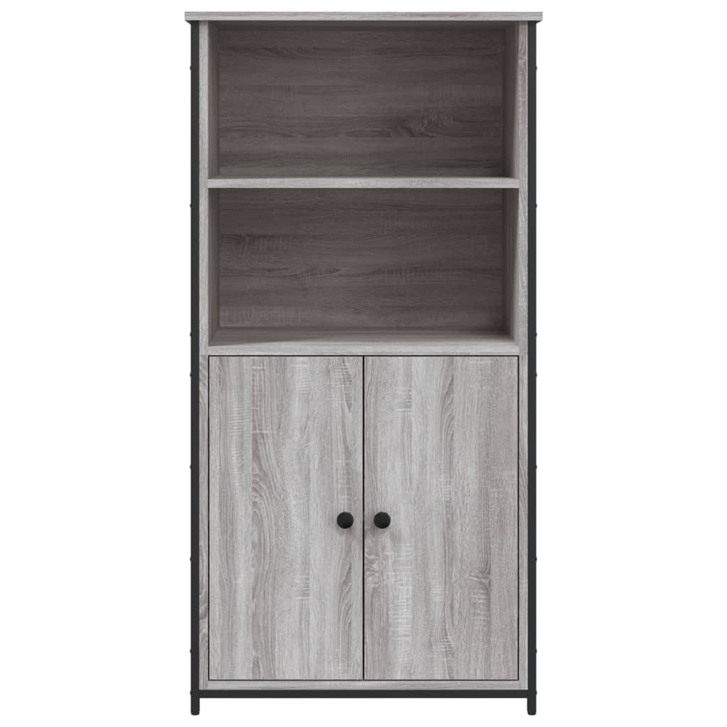 Visoka komoda siva boja hrasta 62x36x121,5 cm konstruirano drvo