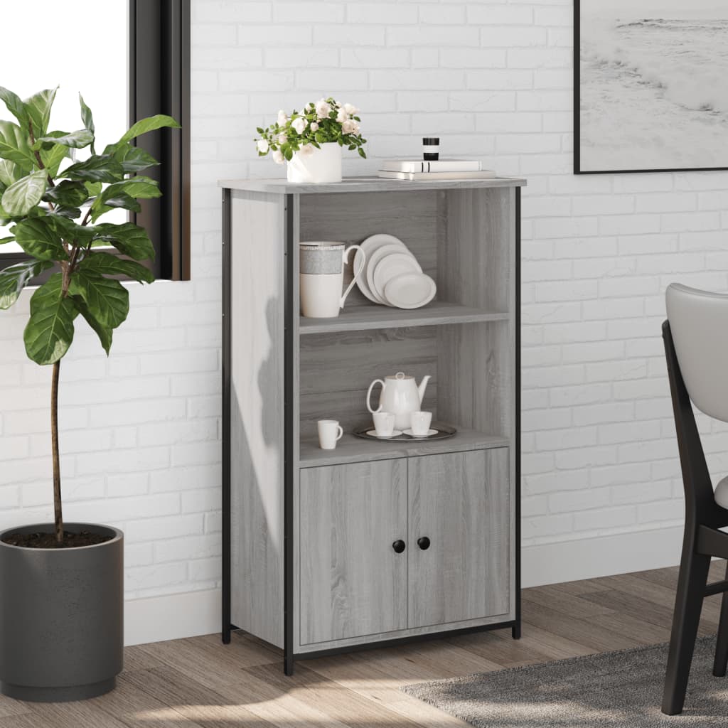 Visoka komoda siva boja hrasta 62x32x103,5 cm konstruirano drvo