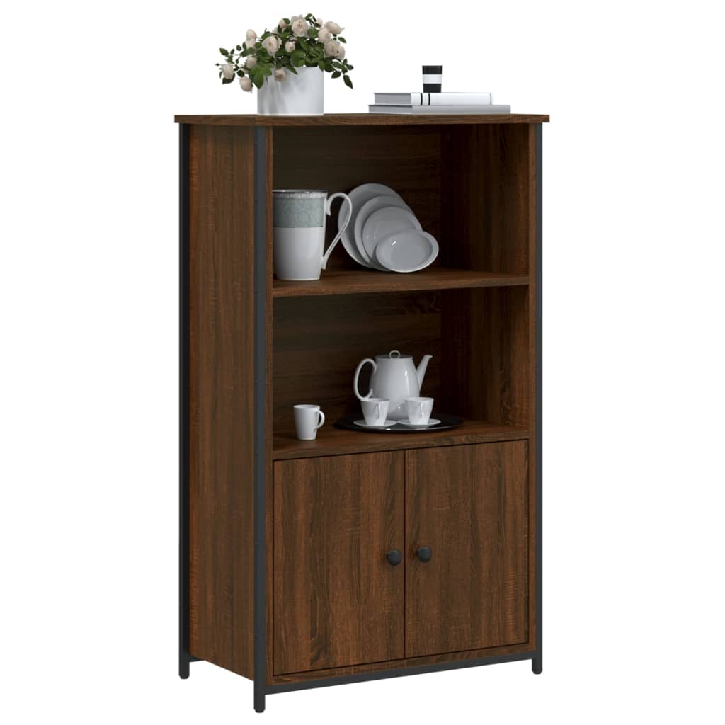 Visoka komoda smeđa boja hrasta 62x32x103,5cm konstruirano drvo