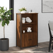 Visoka komoda smeđa boja hrasta 62x32x103,5cm konstruirano drvo