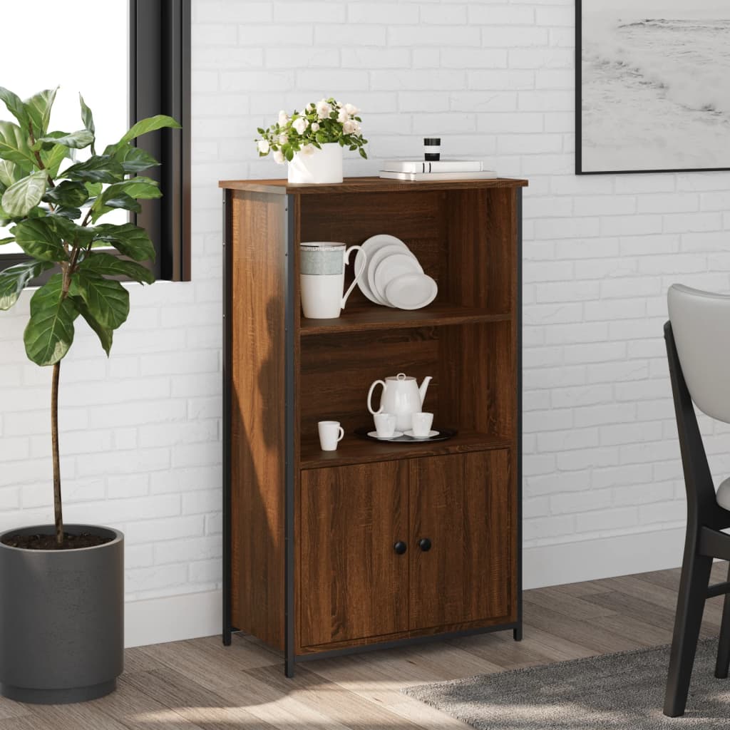 Visoka komoda smeđa boja hrasta 62x32x103,5cm konstruirano drvo