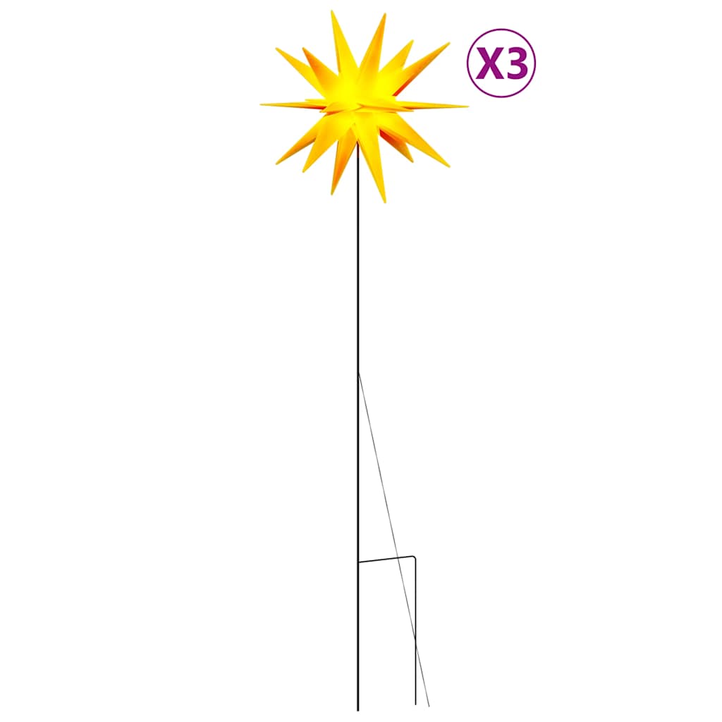 Božićna svjetla sa šiljcima 3 kom LED sklopiva žuta 35 cm