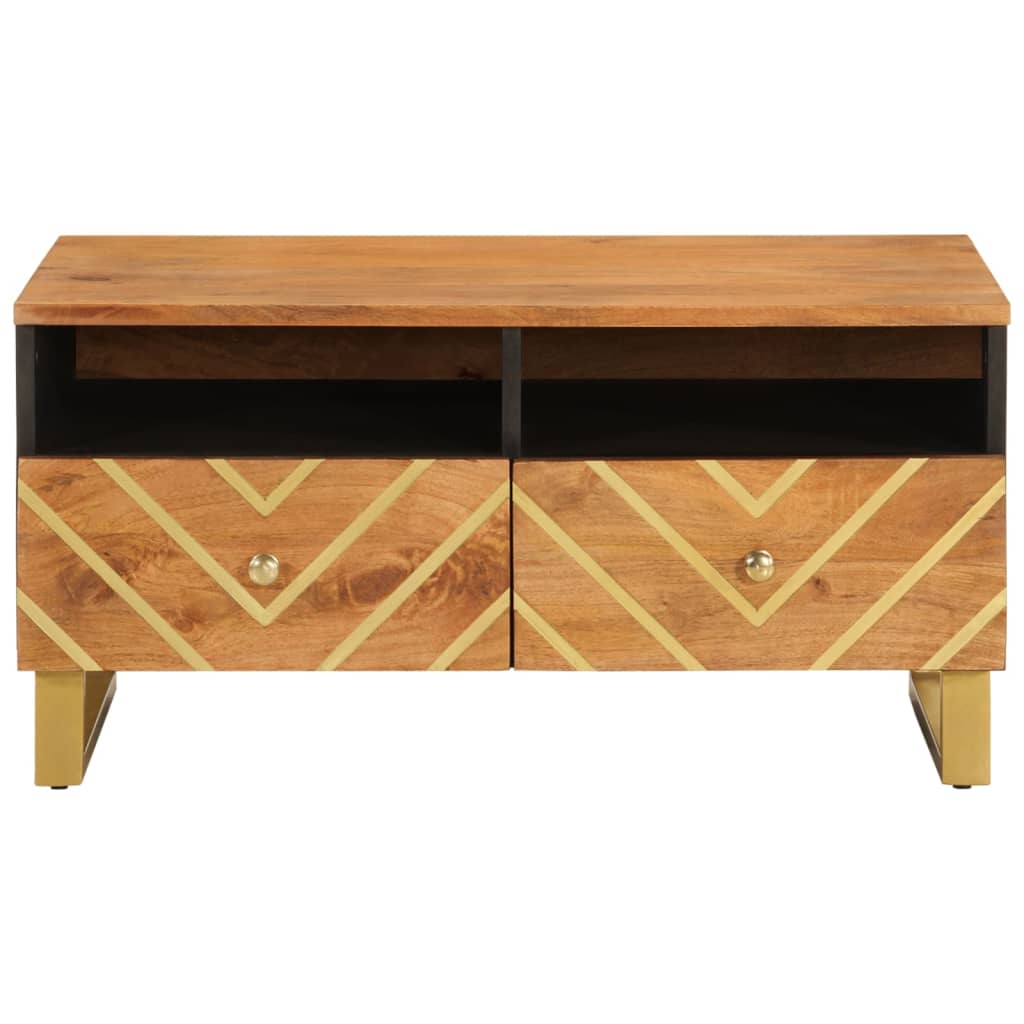 Stolić za kavu smeđe-crni 80x54x40 cm od masivnog drva manga