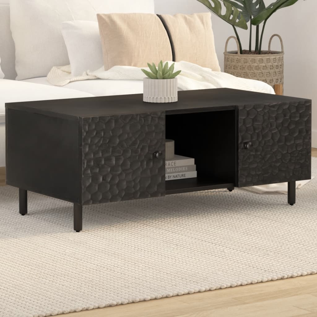 Stolić za kavu crni 100 x 54 x 40 cm od masivnog drva manga